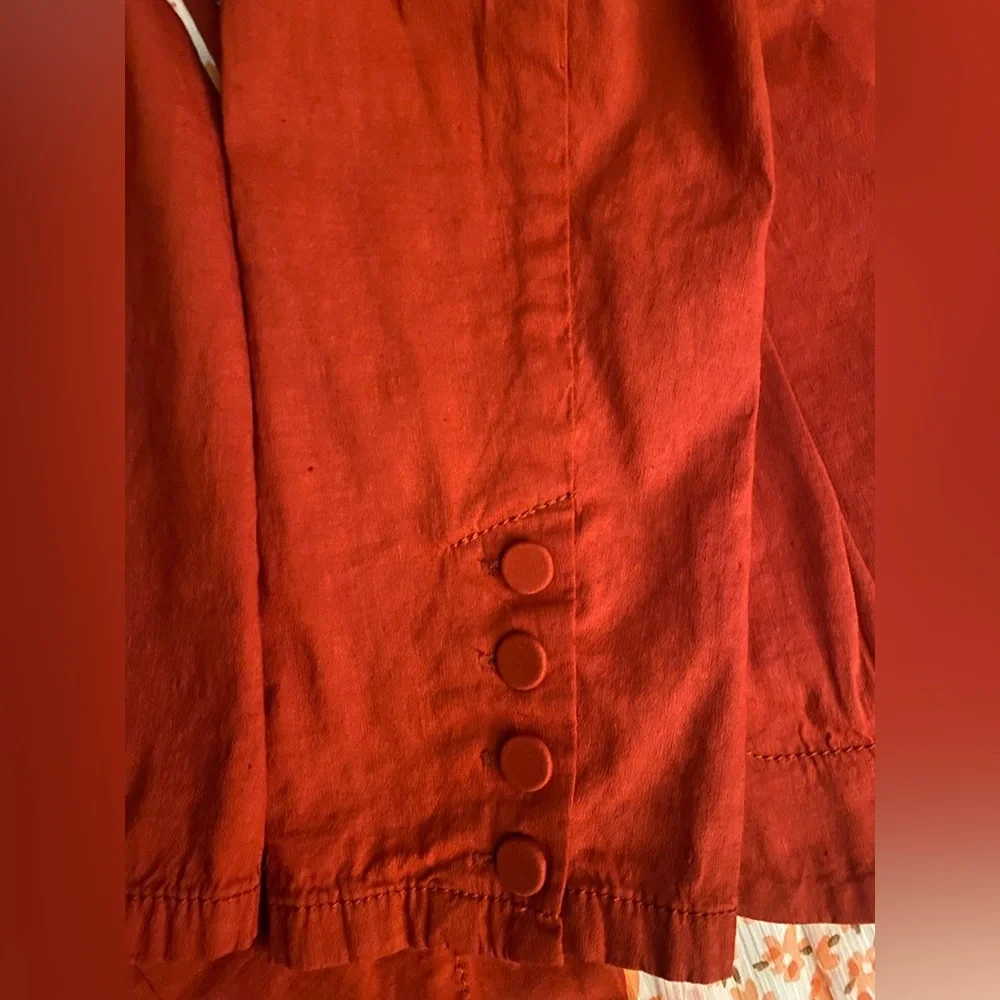 Eileen Fisher Red Linen Jacket - Picture 6 of 10